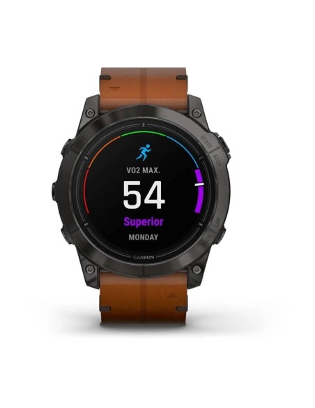 Garmin Epix Pro X Gen2 Sapphire Karbon Gri DLC Titanyum Kahverengi Deri Kayış