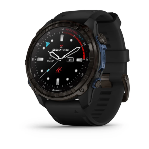 Garmin Descent Mk3i 51 mm Karbon Gri DLC Titanyum Siyah Silikon Kayışlı