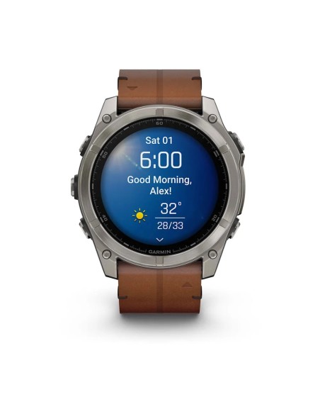 Garmin Fenix 8 – 51 mm AMOLED Sapphire Karbon Gri DLC, Deri Kayışlı
