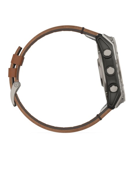 Garmin Fenix 8 – 51 mm AMOLED Sapphire Karbon Gri DLC, Deri Kayışlı