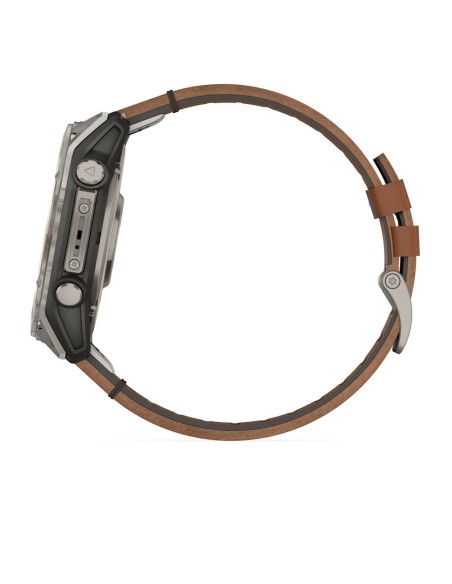 Garmin Fenix 8 – 51 mm AMOLED Sapphire Karbon Gri DLC, Deri Kayışlı