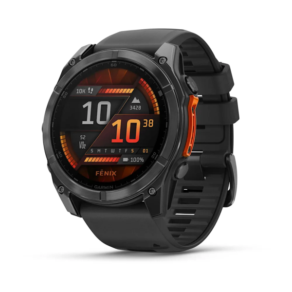 Garmin Fenix 8 – 51mm AMOLED Slate Gri, Siyah Silikon Kayışlı