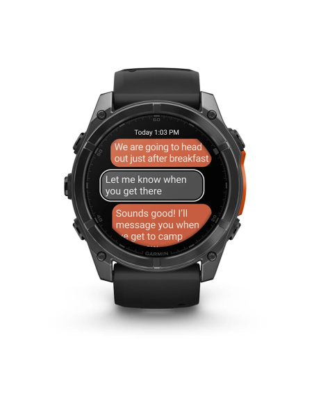 Garmin Fenix 8 – 51 mm AMOLED Slate Gri, Siyah Silikon Kayışlı