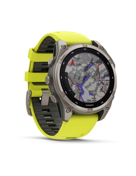 Garmin Fenix 8 - 47 mm Solar Sapphire Titanyum Amp Sarı/Grafit Silikon Kayışlı