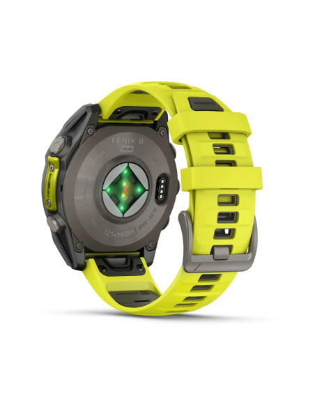 Garmin Fenix 8 - 47 mm Solar Sapphire Titanyum Amp Sarı/Grafit Silikon Kayışlı