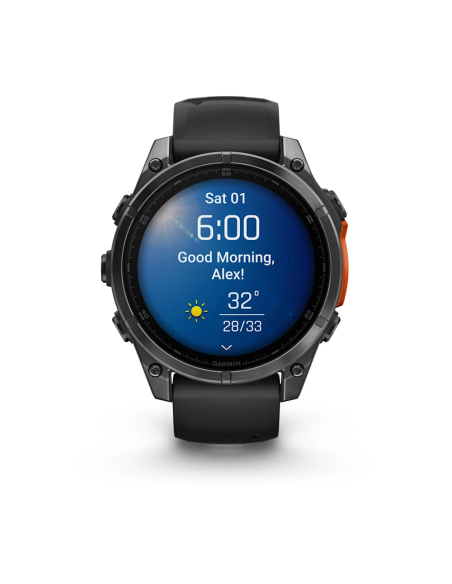 Garmin Fenix 8 – 47 mm AMOLED Siyah/Gri Kayışlı