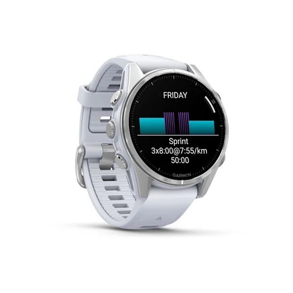 Garmin Fenix 8 - 43 mm AMOLED Gümüş Beyaz Taşlı...