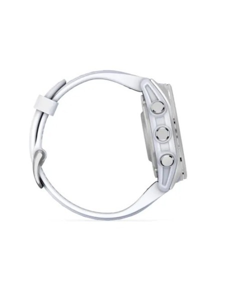 Garmin Fenix 8 - 43 mm AMOLED Gümüş Beyaz Taşlı Silikon Kayışlı