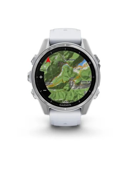 Garmin Fenix 8 - 43 mm AMOLED Gümüş Beyaz Taşlı Silikon Kayışlı