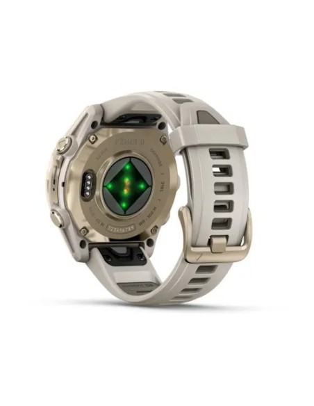 Garmin Fenix 8 - 43 mm AMOLED Sapphire Soft Gold ve Gri/Kum Taşı Silikon Kayışlı