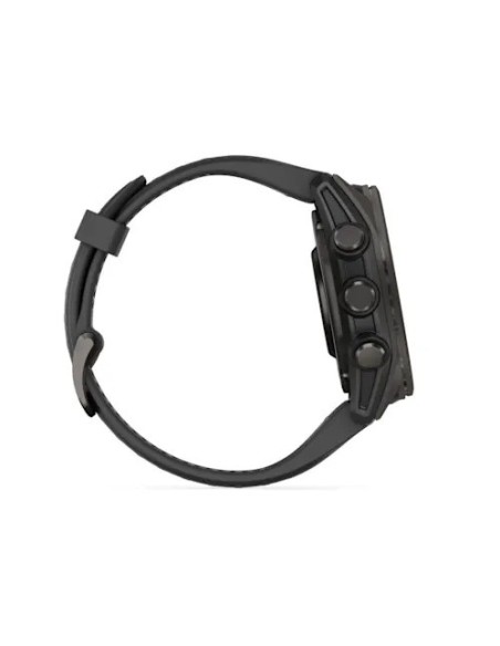 Garmin Fenix 8 - 43 mm, AMOLED Sapphire Karbon Gri DLC Titanyum Siyah/Gri Silikon Kayışlı