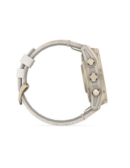 Garmin Fenix 8 - 43 mm AMOLED Sapphire Soft Gold ve Kireçtaşı Deri Kayışlı