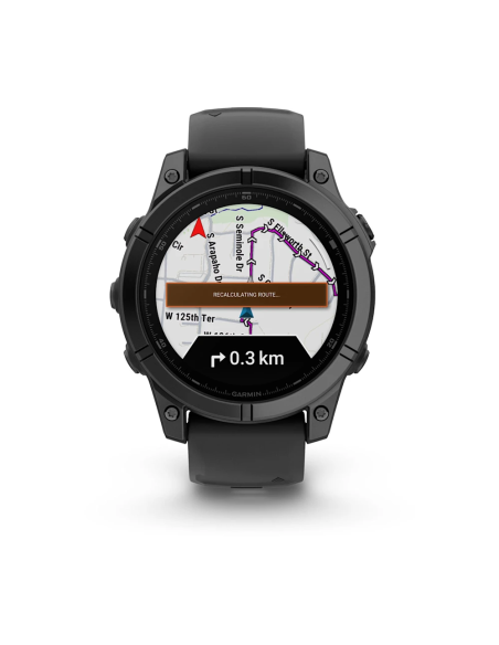 Garmin Fenix E - 47 mm AMOLED Slate Gri Siyah Silikon Kayışlı