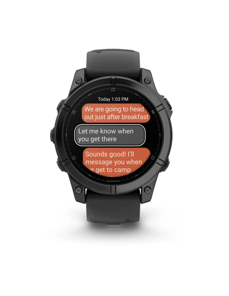 Garmin Fenix E - 47 mm AMOLED Slate Gri Siyah Silikon Kayışlı