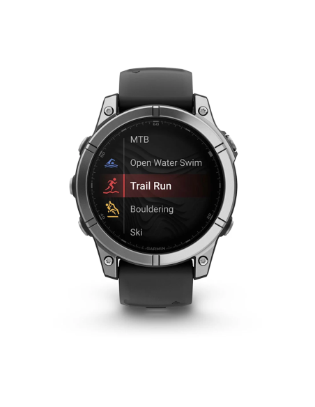 Garmin Fenix E – 47 mm AMOLED Paslanmaz Çelik Siyah Silikon Kayışlı