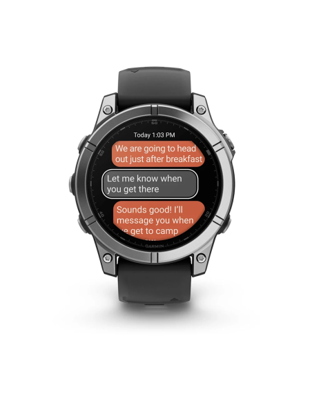Garmin Fenix E – 47 mm AMOLED Paslanmaz Çelik Siyah Silikon Kayışlı