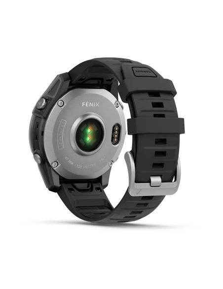 Garmin Fenix E – 47 mm AMOLED Paslanmaz Çelik Siyah Silikon Kayışlı