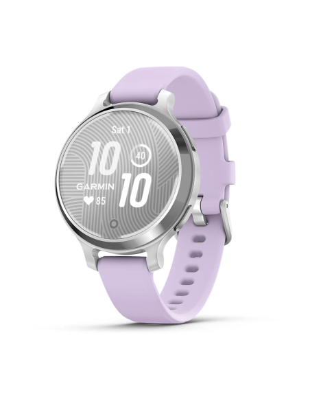 Garmin Lily 2 Active Gümüş Mor Yasemin Silikon Kayışlı