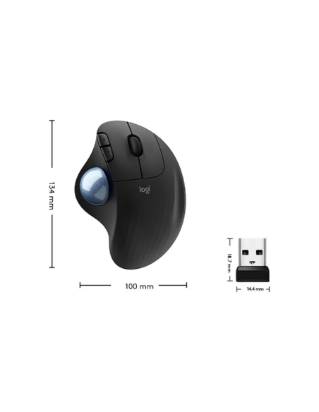 Logitech M575 Kablosuz Ergonomik Trackball Kurumsal Mouse - Siyah