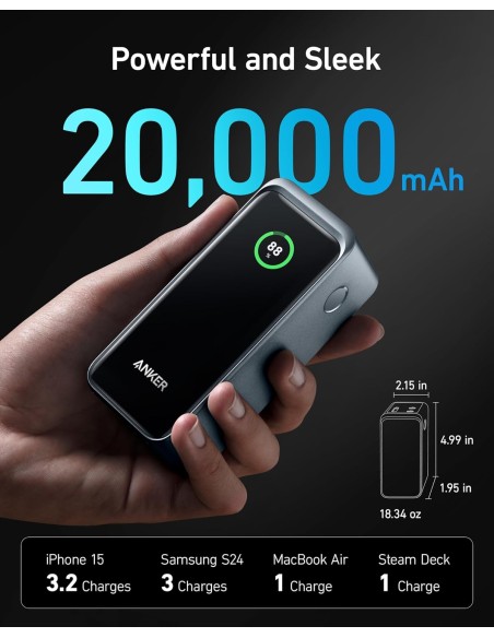 ANKER 735 Prime 20.000mAh 200W Taşınabilir Şarj Cihazı Siyah