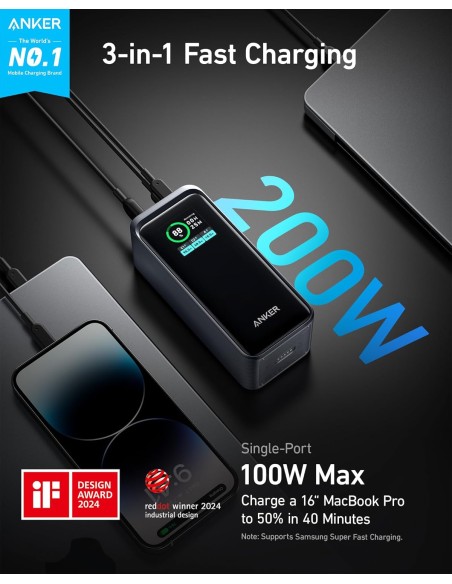 ANKER 735 Prime 20.000mAh 200W Taşınabilir Şarj Cihazı Siyah