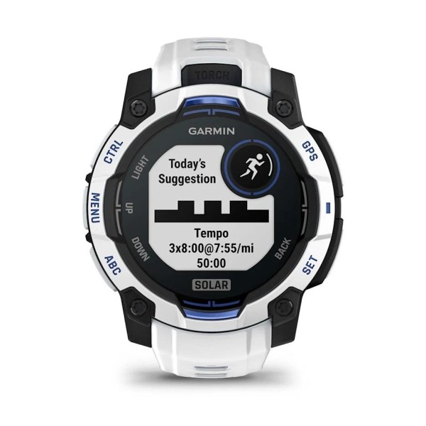 Garmin Instinct 3 – 45 mm Solar Beyaz Mavi