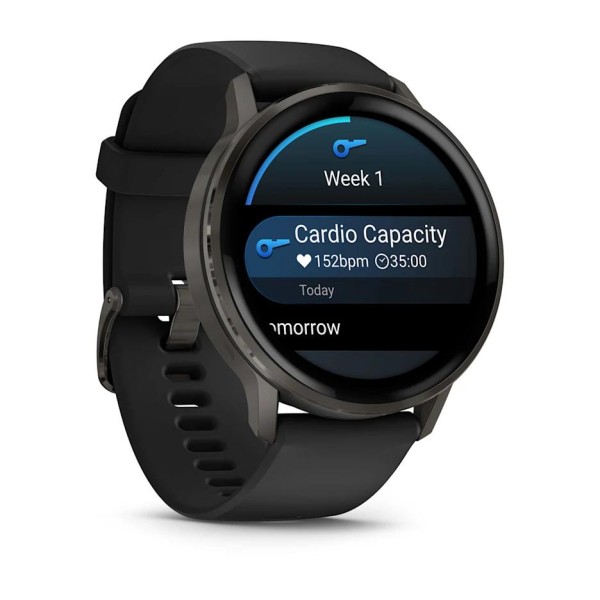 Garmin Venu 4 - 45 mm Siyah Silikon Kayışlı
