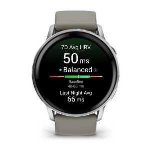 Garmin Venu 4 - 45 mm Gümüş Gri Silikon Kayışlı 2