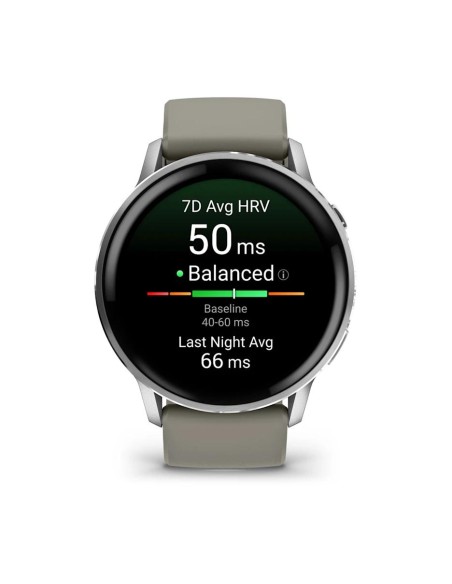 Garmin Venu 4 - 45 mm Gümüş Gri Silikon Kayışlı