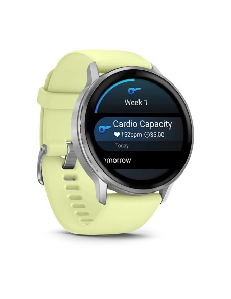 Garmin Venu 4 - 45 mm Gümüş Sarı Silikon Kayışlı
