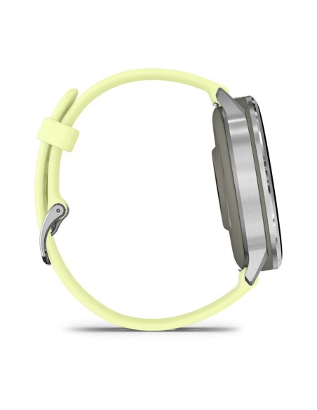 Garmin Venu 4 - 45 mm Gümüş Sarı Silikon Kayışlı