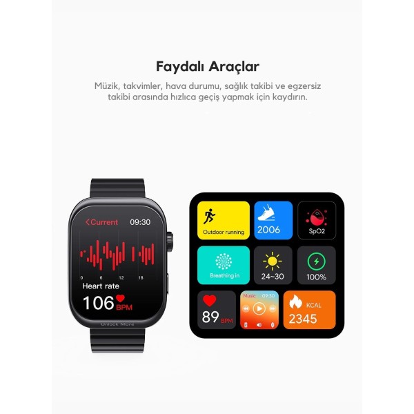 AUKEY SW-1U 1 Ultra Silikon Kayışlı Akıllı Saat