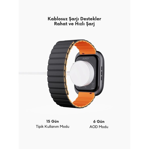 AUKEY SW-1U 1 Ultra Silikon Kayışlı Akıllı Saat