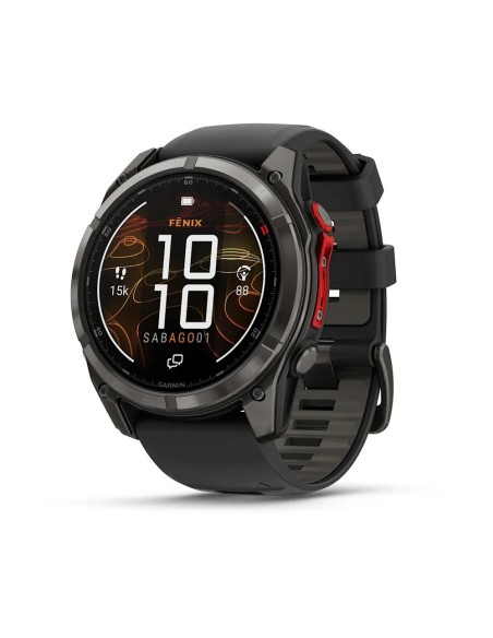 Garmin Fenix 8 - 51 mm Microled Sapphire Karbon Gri DLC Titanyum Siyah/Çakıl Grisi Silikon Kayışlı