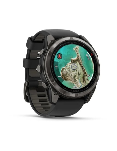 Garmin Fenix 8 - 51 mm Microled Sapphire Karbon Gri DLC Titanyum Siyah/Çakıl Grisi Silikon Kayışlı