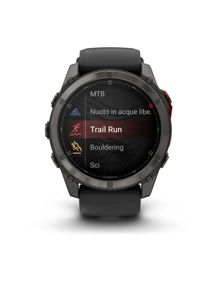 Garmin Fenix 8 - 51 mm Microled Sapphire Karbon Gri DLC Titanyum Siyah/Çakıl Grisi Silikon Kayışlı
