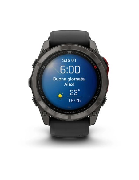 Garmin Fenix 8 - 51 mm Microled Sapphire Karbon Gri DLC Titanyum Siyah/Çakıl Grisi Silikon Kayışlı