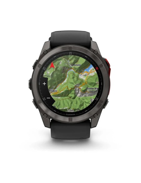 Garmin Fenix 8 - 51 mm Microled Sapphire Karbon Gri DLC Titanyum Siyah/Çakıl Grisi Silikon Kayışlı