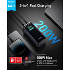ANKER 735 Prime 20.000mAh 200W Taşınabilir Şarj Cihazı Siyah