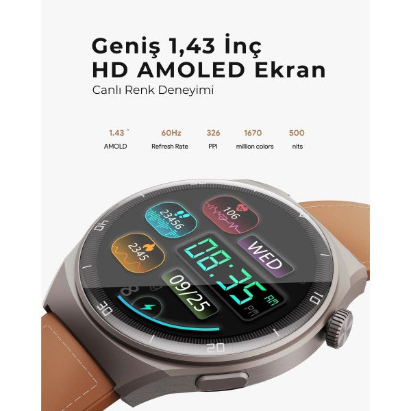 AUKEY SW-2U 2 Ultra Deri Kayış Akıllı Saat