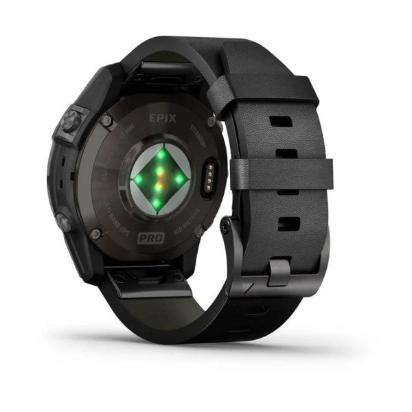 Garmin Epix Pro Gen2 Sapphire Karbon Gri DLC Titanyum Siyah Deri Kayış
