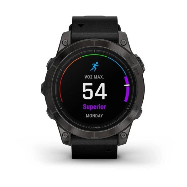 Garmin Epix Pro Gen2 Sapphire Karbon Gri DLC Titanyum Siyah Deri Kayış