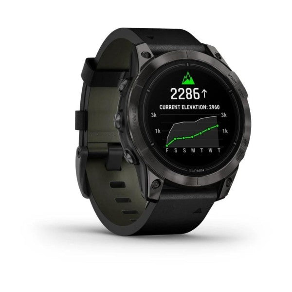 Garmin Epix Pro Gen2 Sapphire Karbon Gri DLC Titanyum Siyah Deri Kayış
