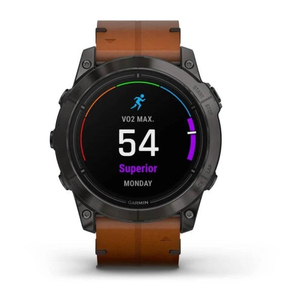 Garmin Epix Pro X Gen2 Sapphire Karbon Gri DLC Titanyum Kahverengi Deri Kayış