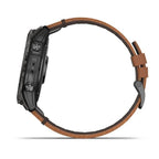Garmin Epix Pro X Gen2 Sapphire Karbon Gri DLC Titanyum Kahverengi Deri Kayış