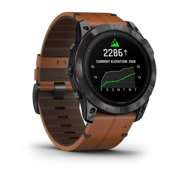 Garmin Epix Pro X Gen2 Sapphire Karbon Gri DLC Titanyum Kahverengi Deri Kayış