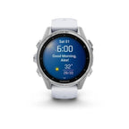 Garmin Fenix 8 - 43 mm AMOLED Gümüş Beyaz Taşlı Silikon Kayışlı