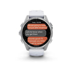 Garmin Fenix 8 - 43 mm AMOLED Gümüş Beyaz Taşlı Silikon Kayışlı