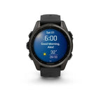 Garmin Fenix 8 - 43 mm, AMOLED Sapphire Karbon Gri DLC Titanyum Siyah/Gri Silikon Kayışlı