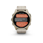 Garmin Fenix 8 - 43 mm AMOLED Sapphire Soft Gold ve Kireçtaşı Deri Kayışlı